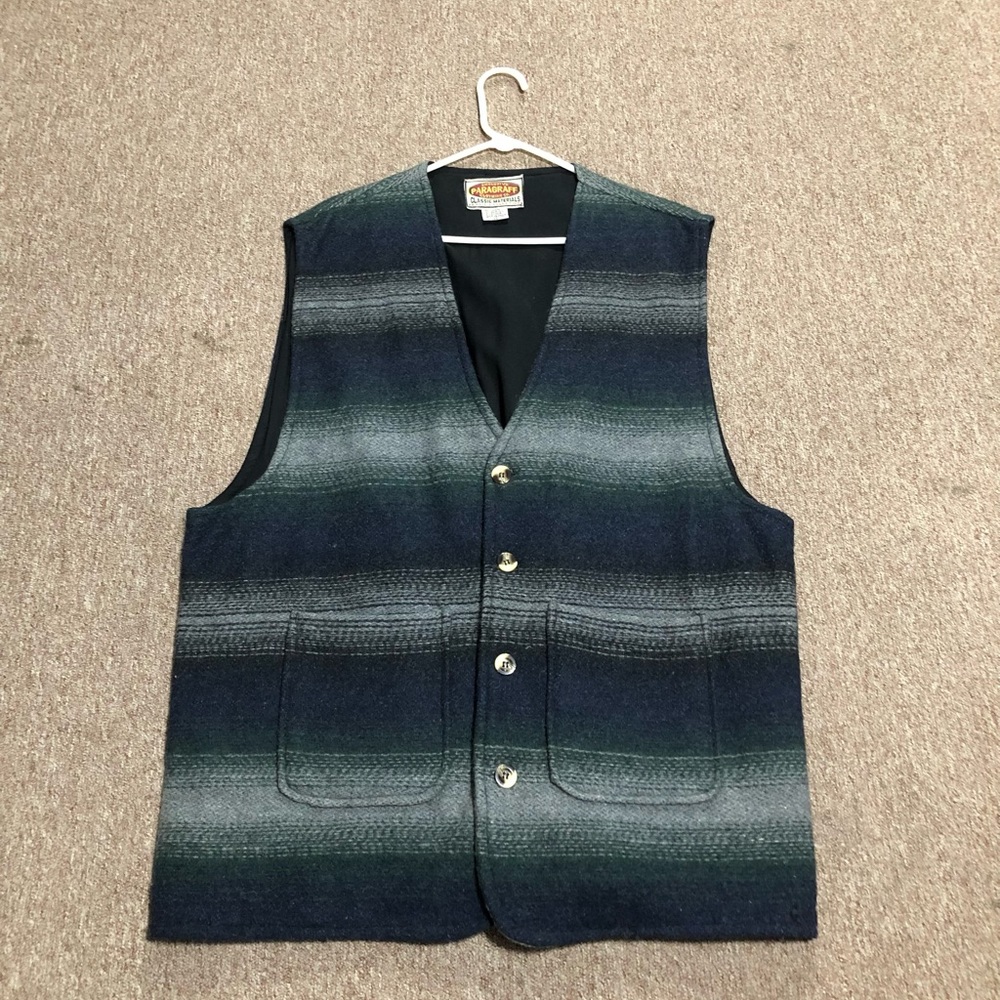 Vintage Wool/Rayon Vest with pockets and button closure
